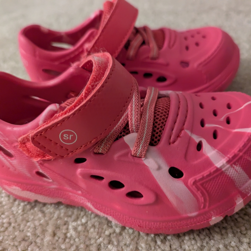 Stride Rite Pink Water Shoes with Adjustable Straps